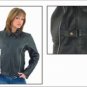 Ladies Heavy Duty Soft Leather Motorcycle Jacket w/ Reflector & Z/O Lining
