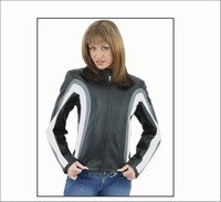 Ladies Jacket w/ Z/O Lining, Gray & White Stripes