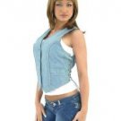 Ladies Denim Vest w/ Side Laces