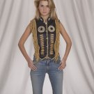 Ladies Vest w/ Beads, Bone, Braid & Fringe w/ Snaps
