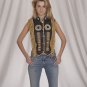 Ladies Vest w/ Beads, Bone, Braid & Fringe w/ Snaps