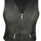 Ladies V-Neck Vest w/ Verticla Gather Sides