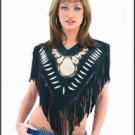 Ladies Poncho w/ Beads & Fringes