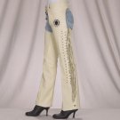 Ladies Chaps w/ Bone, Bead & Fringe