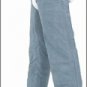 Denim Look Genuine Leather Chaps Covered Zipper w/ Flap & Mesh Lining