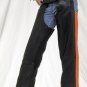 Orange Stripe Cowhide Chaps w/ Gather Fitting Adjustment in Thighs