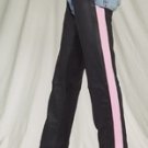 Pink Stripe Leather Chaps w/ Gather Fitting Adjustment in Thighs w/ Lining