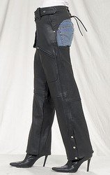 Ladies Naked Cowhide Chaps w/ Zipper Pocket