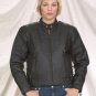 Ladies Heavy Duty Soft Leather Vented Racer Jacket w/ Z/O Lining & Side Laces