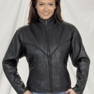 Ladies Braided Jacket w/ Round Collar, Z/O Lining & V-Lace in Back