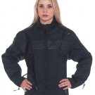 Ladies Cordura & Leather Racer Jacket w/ Front & Back Airvents, Gathered Sides