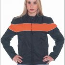 Ladies Soft Leather Jacket w/ Orange Stripe