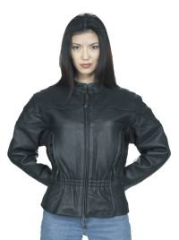 Ladies Naked Cowhide Racer Jacket w/ Airvents & Z/O Lining