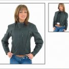Ladies Soft Leather Jacket w/ Z/O Lining, Front & Back Airvents, Extra Removable Liner Jacket