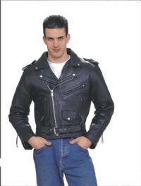 Mens MC Jkt Z/O Lining w/ Side Laces, Cowhid Leather