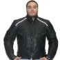 Mens Naked Cowhide Leather Jacket w/ Airvents & Z/O Lining w/ Reflector on Front & Back