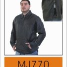 Mens Pullover Leather Shirt w/ Laces on Front, Side Zippers