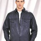 Mens Leather Shirt w/ Snaps