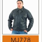 Mens Leather Shirt w/ Buttons