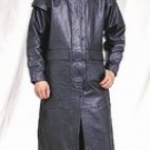 Mens Black Duster Z/O Lining, Leg Straps & Removable Leather Cape