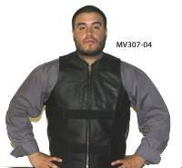 Mens Leather Bullet REPLICA Vest, Velcro Straps