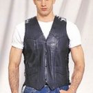 Mens Vest w/ Side Laces, 2 Front & 2 Inside Pockets, Lamb Skin