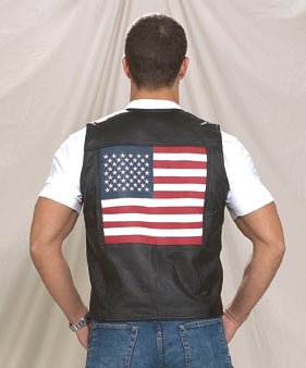 Mens USA Flag Vest w/ Snap