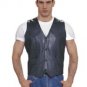 Mens Plain Vest Black, 2 Front, 2 Inside Pockets, Cowhide Leather