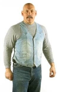 Mens Plain Denim Vest, w/ Side Laces, 2 Front, 2 Inside Pockets