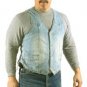 Mens Plain Denim Vest, w/ Side Laces, 2 Front, 2 Inside Pockets