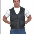Mens Vest w/ Zipper Front, 2 Front Flap & 2 Front Side Pockets, Side Zipper