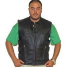 Mens Leather Vest w/ Velcro Straps