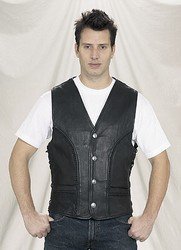 Mens Naked Vest Buffalo Nickel w/ Braid & Side Laces