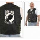 Mens Plain Vest Black w/ POW Logo on Front & Back, Side Laces, 2 Front, 2 Inside Pockets, Top Grade 