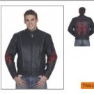 Mens Racer Jacket w/ Flame, Airvent, Z/O Lining w/ Reflector N/W