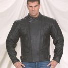 Mens Naked Cowhide Racer Airvent Jacket w/ Padding, Side Belt, Z/O Lining & Long Back