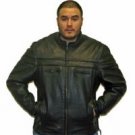 Mens Cowhide Racer Jacket w/ Front & Back Airvents