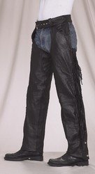 Braid & Fringe Chaps Adjustable Gather in Thigh w/ Mesh Lining