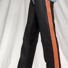 Orange Stripe Chaps w/ Gather Fitting Adjustment in Thighs, Cowhide