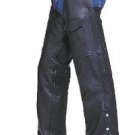Plain Chaps Split Cowhide Leather Covered Zipper w/ Flap & Mesh Lining