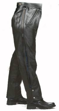 Chap Pants Naked Cowhide Leather w/ Side Zipper & Snap