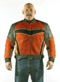 Mens Leather, Mesh & Nylon Motorcycle Jacket MJ699