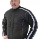 Mens Racer Silver Stripped Jacket w/ Z/O Lining