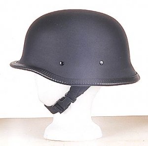 German Novelty Flat Black Helmet, Y-Strap, Q-Release