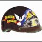 500 Series D.O.T. Helmet w/ Jesus Saves Banner on side, & 3 Crosses on the front