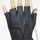 All Leather Fingerless Riding Gloves w/ Gel & Velcro