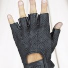 All Leather Fingerless Riding Gloves w/ Gel & Airvent Holes w/ Velcro