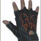 Orange Flame Fingerless Gloves
