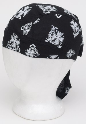 Cotton Skull Cap w/ White Chopper Cross