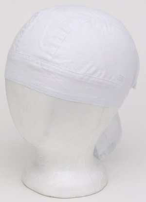 Cotton Plain White Skull Cap